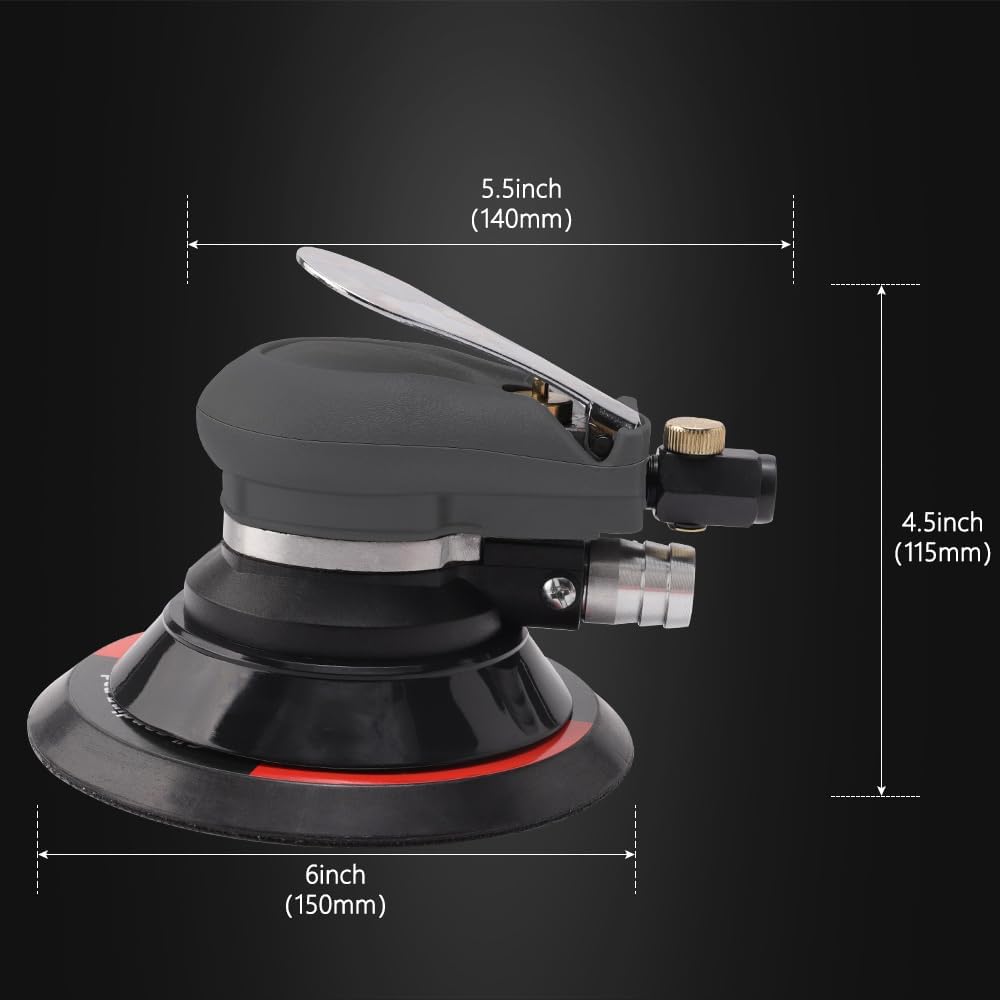 SPTA AS601 ミニ ダブルアクション エアサンダー 125mm/150mm対応 集塵式 10,000RPM 板金 塗装剥がし 下地処理