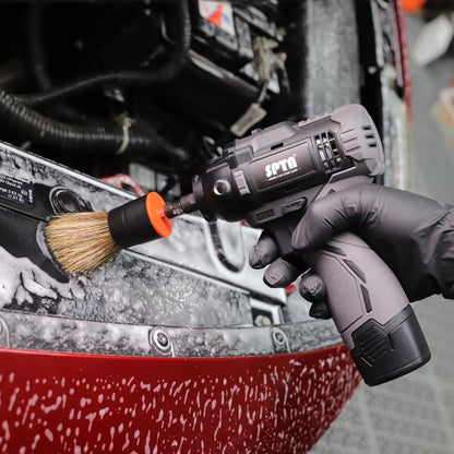 SPTA LD302 コードレス マルチ・ディティールポリッシャー 12V 最大8300RPM DA/RO切替 5mmオービット 1/2/3インチ対応【ホイールブラシ3本セット特典付きWE-BR3】