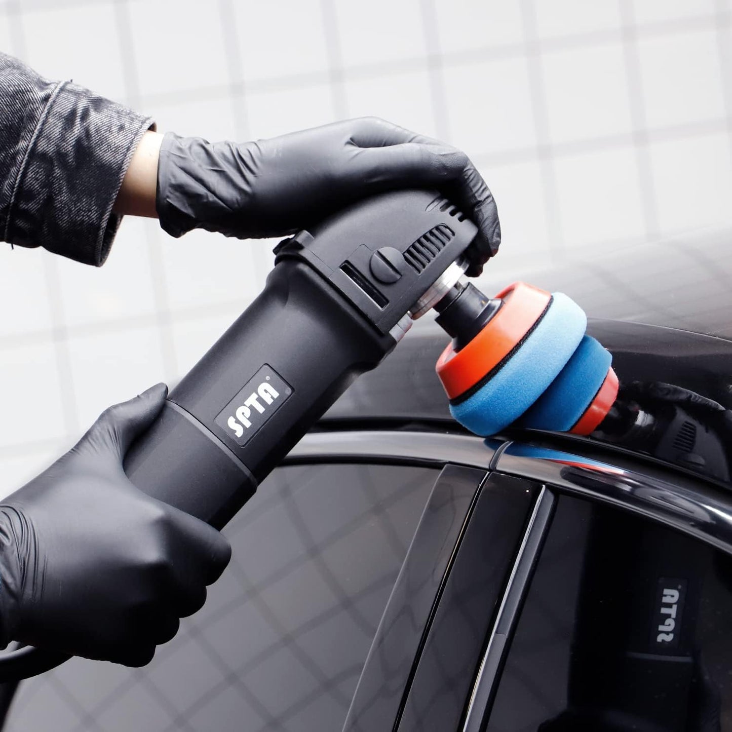 SPTA ミニポリッシャー セット 780W M14 1/2/3インチ対応 ウレタンバフ ウールバフ 延長ロッド付 細部研磨 鏡面仕上げ【ホイールブラシ3本セット特典付きWE-BR3】
