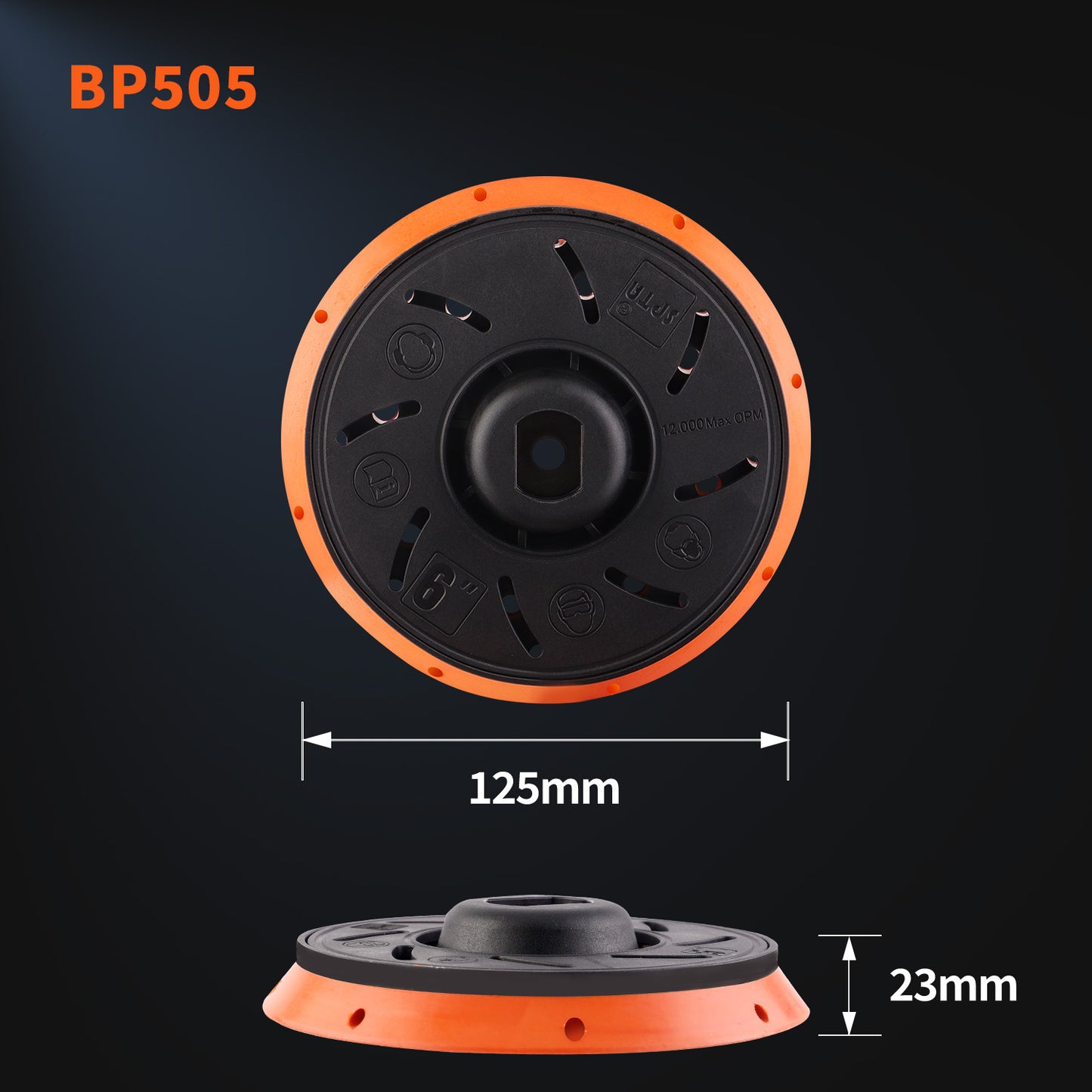 SPTA BP505 柔軟ポリウレタン・バックアッププレート 5インチ ダブルアクション用 曲面研磨 【予約販売2026年5月以降順次発送】