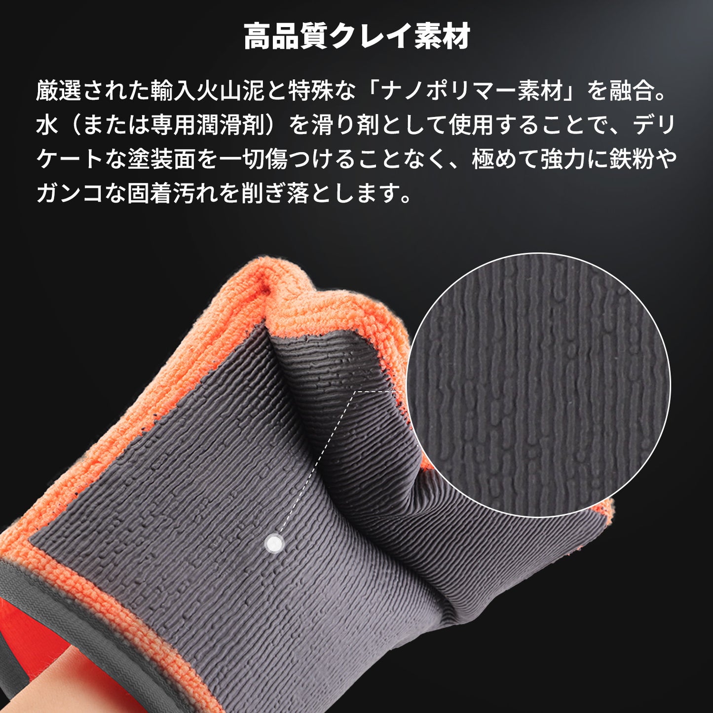 SPTA CB307 カー・クレイミット 鉄粉除去 グローブ型 ミディアムグレード マイクロファイバー 下地処理 【予約販売2026年5月以降順次発送】