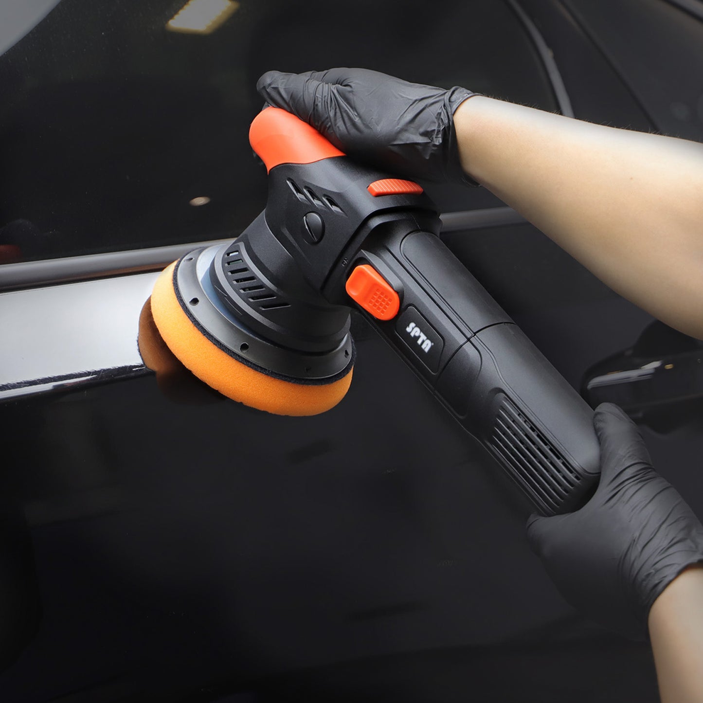 SPTA CP304 プロフェッショナル・スリムポリッシャー 5インチ 125mm ダブルアクション 最大900W 小型 軽量 【ホイールブラシ3本セット特典付きWE-BR3】【予約販売2026年5月以降順次発送】