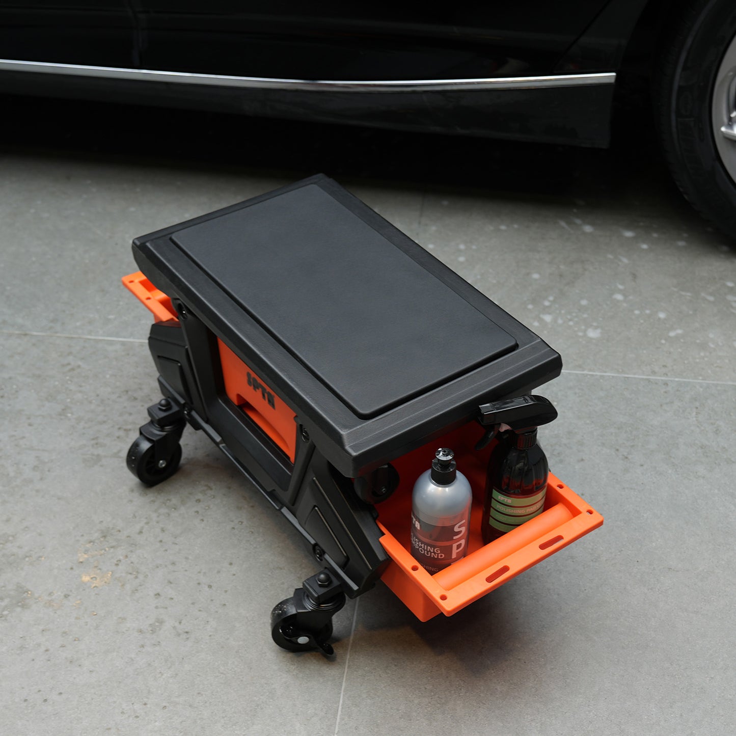 SPTA PT161 モジュラー・ディテイリング・クリーパーシート 分離型 膝当て台車 収納付 作業椅子 キャスター付 【予約販売2026年5月以降順次発送】