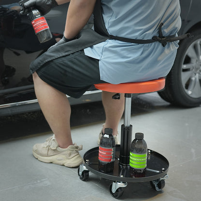 SPTA PT162 ディテイリング・モバイル・スツール 高さ調整 360度回転 収納トレイ付 耐油ビニール仕様 【予約販売2026年5月以降順次発送】